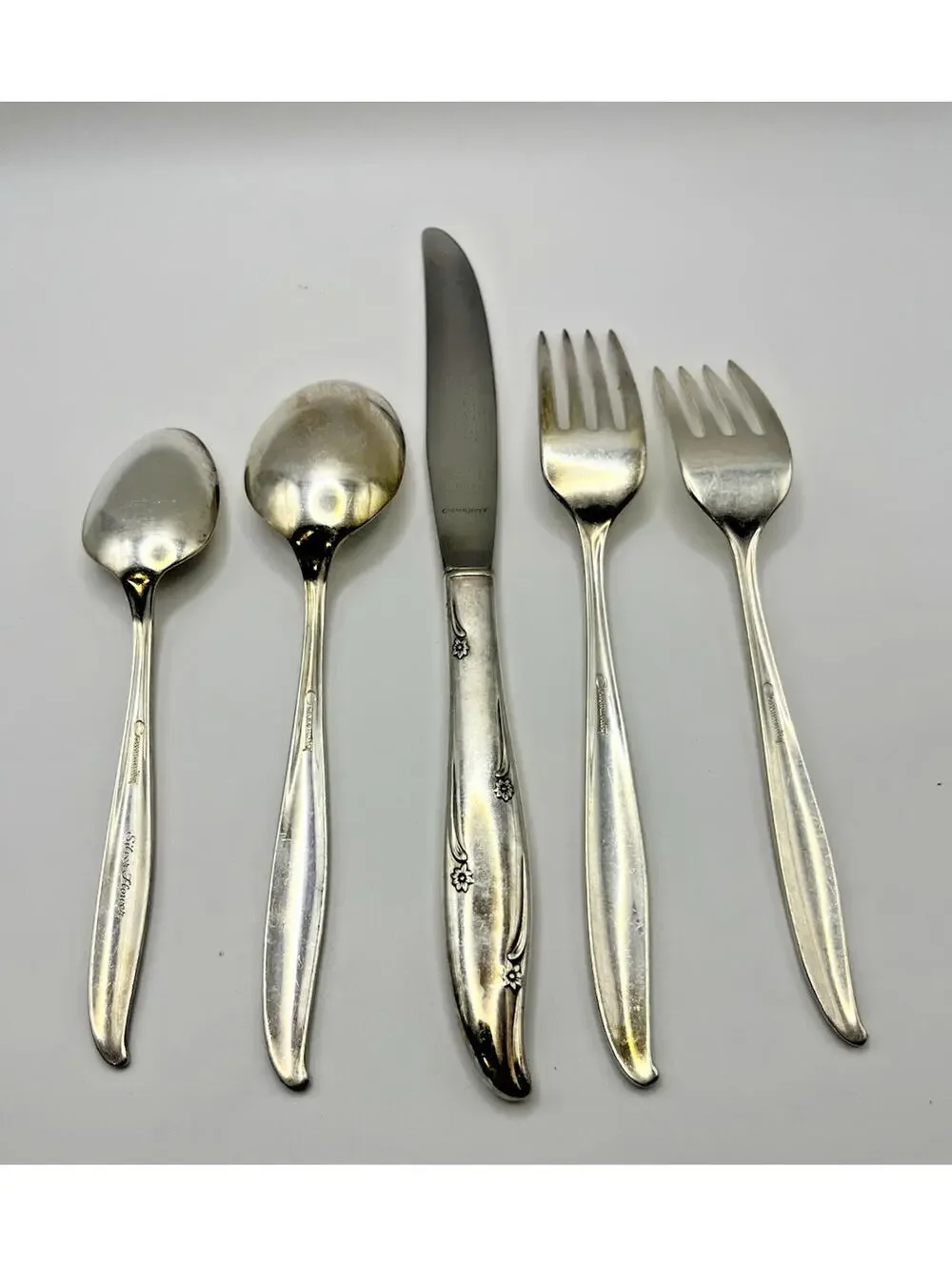 Oneida Community Silver Flower Vintage Silverplated Service for 8 with 47 pcs